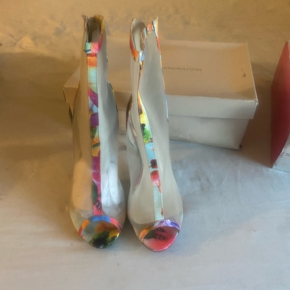 Multi Color Net Heel Sandal Shoe - image 2